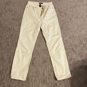 House of Harlow cream Straight Leg Denim Slit at ankle